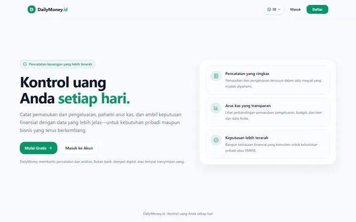 DailyMoney SaaS product website